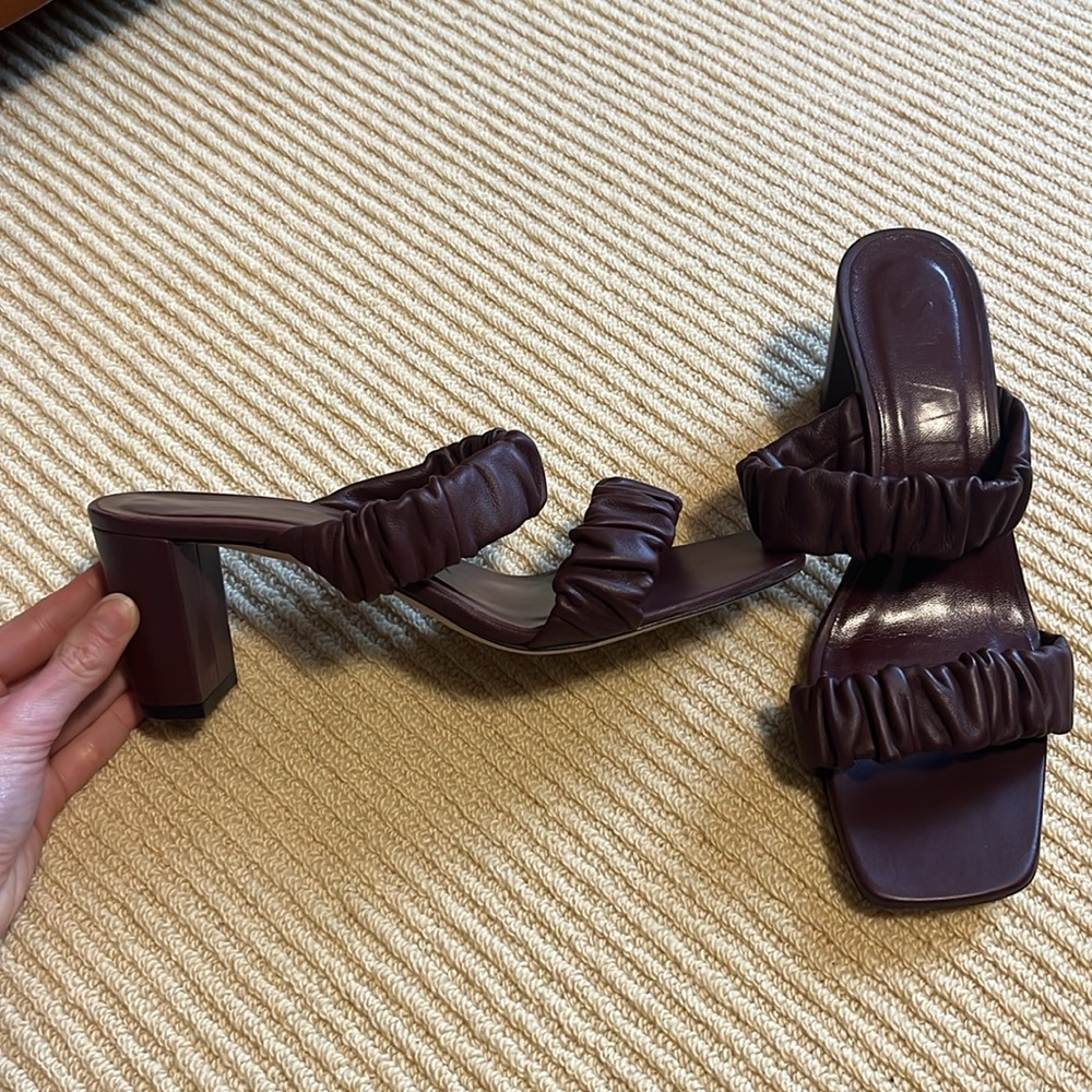 STAUD Frankie Ruched Heeled Sandal - Size EU 39 / US 9